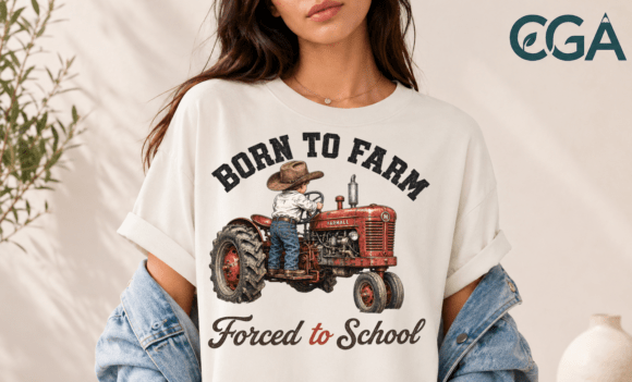 Born to Farm Forced to School Tractor PNG: Capturing Rural Spirit