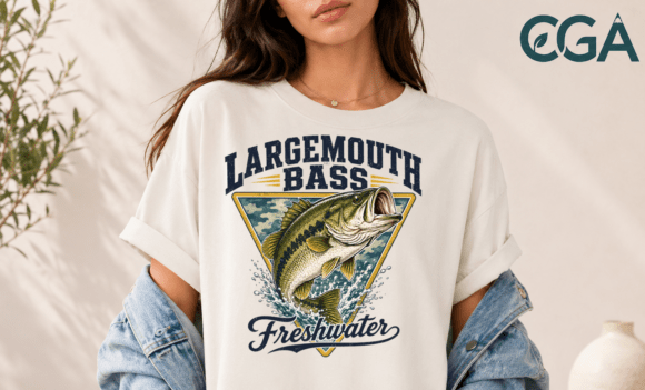 Camo Largemouth Bass Fishing PNG: Rugged Design for Anglers