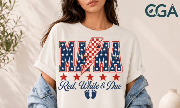 Celebrate Your News with Red White and Due Patriotic Mama PNG