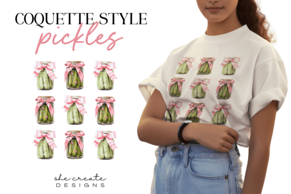 Coquette Pickles Design PNG: A Whimsical Touch for Your Projects