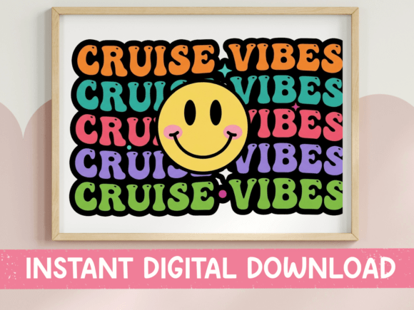 Cruise Vibes: A Retro Wavy Text Design for Vacation Projects