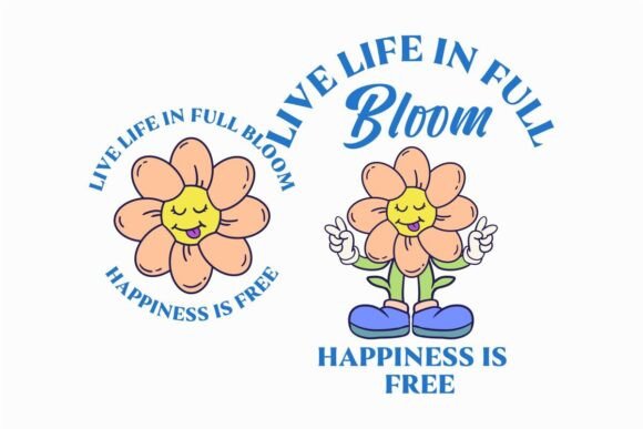 Flower Live Life in Full Bloom T-shirt: A Design Asset for Vibrant Merch