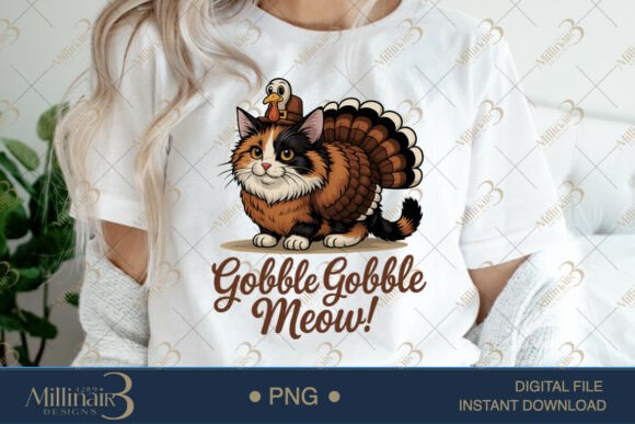 Gobble Gobble Meow PNG: A Purrfect Holiday Design