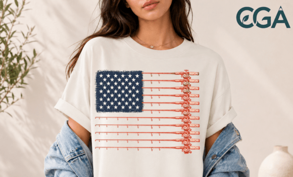 Patriotic Fishing Rods American Flag PNG: A Creative Tribute
