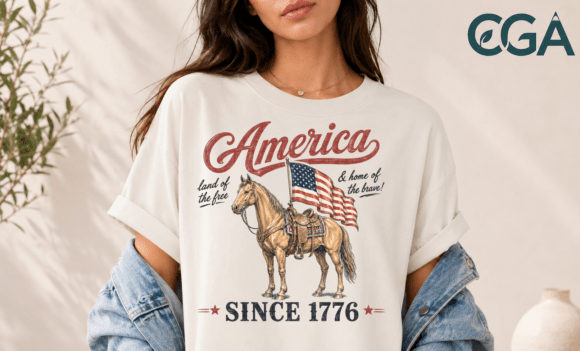 Patriotic Horse American Flag PNG: A Design Asset for Western Heritage