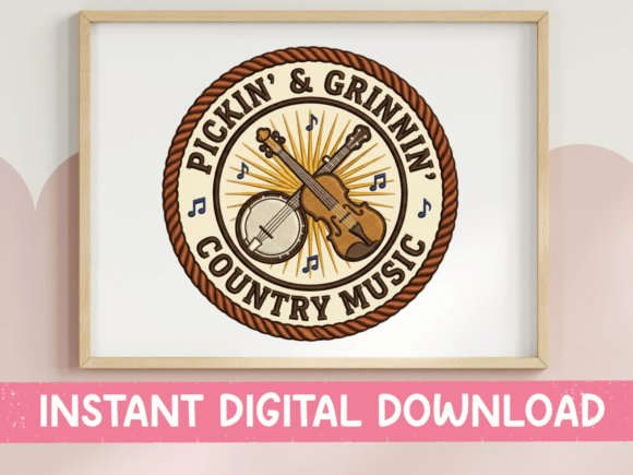 Pickin and Grinnin Country Music Badge: A Designer's Take