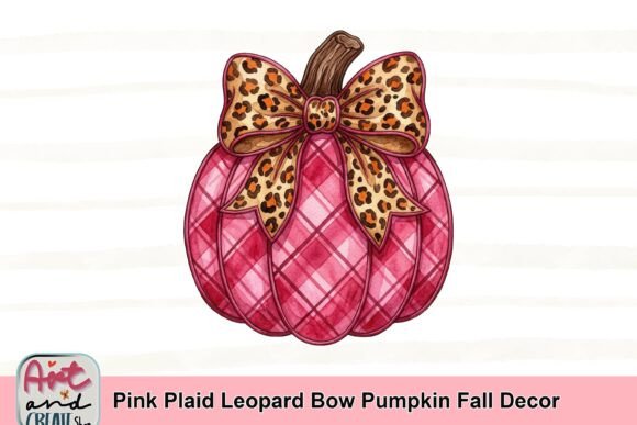 Pink Plaid Leopard Bow Pumpkin: Your New Fall Decor