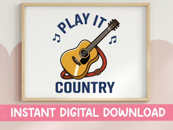 Play It Country Guitar Design: A Visual Anthem for Creators