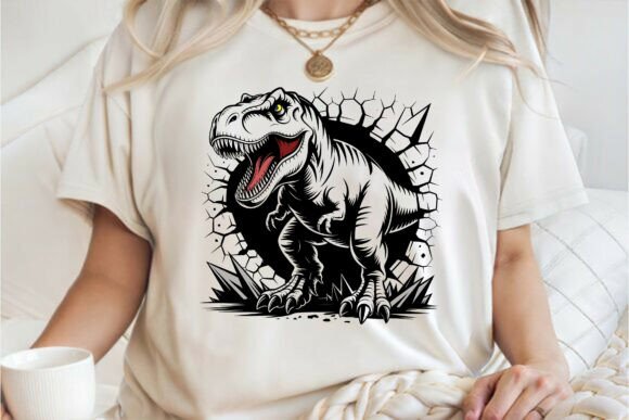 Roaring T-Rex Breakout T-Shirt SVG PNG for Bold Designs