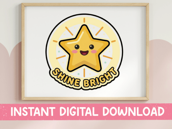 Shine Bright Kawaii Star Sticker: A Burst of Sunshine for Your Designs