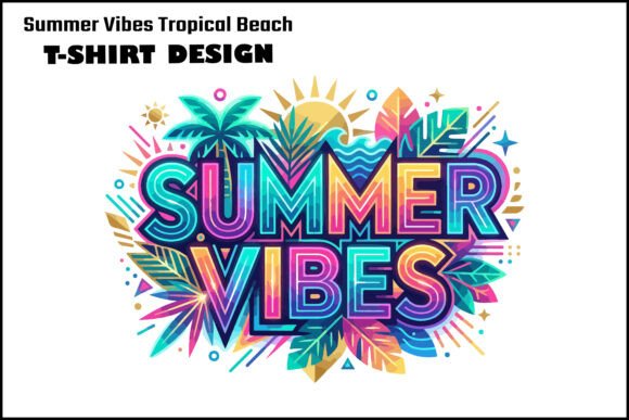 Summer Vibes Tropical Beach T-Shirt Desi