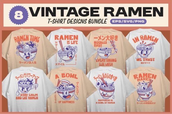 Timeless Noodle Art: The Vintage Ramen Design Bundle