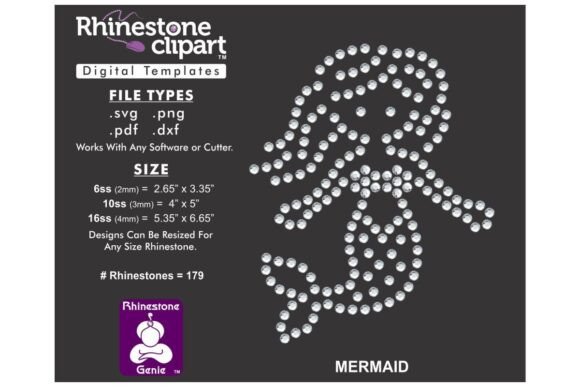 Unlocking the Mermaid Aesthetic with Rhinestone Template Design MERMAID 001